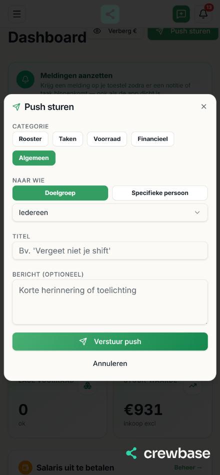 crewbase notities op mobiel